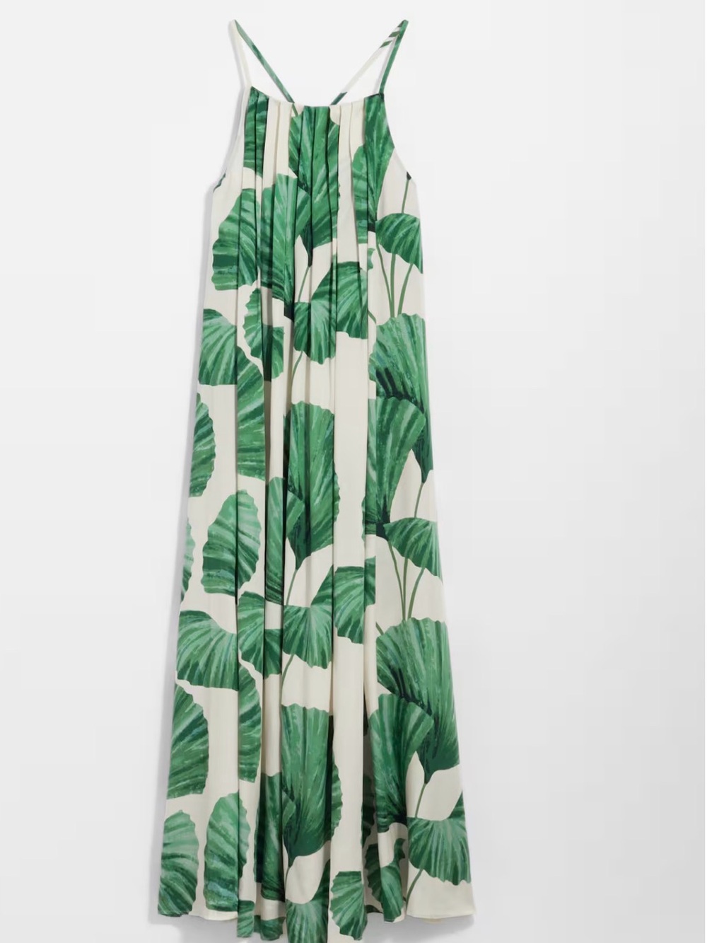 & Other Stories PLEATED HALTERNECK MAXI DRESS Size S NWT